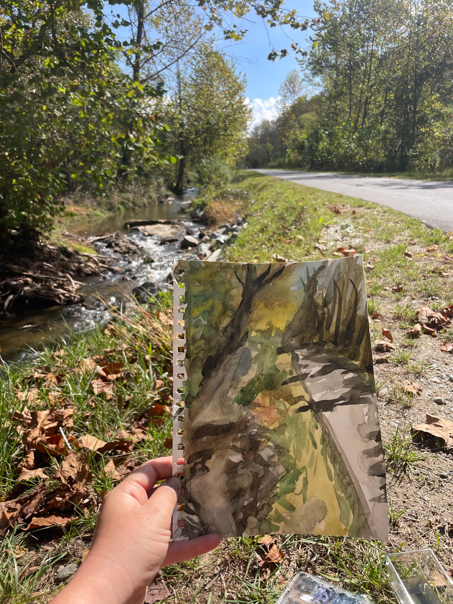 Creekside: Ecusta Trail painting