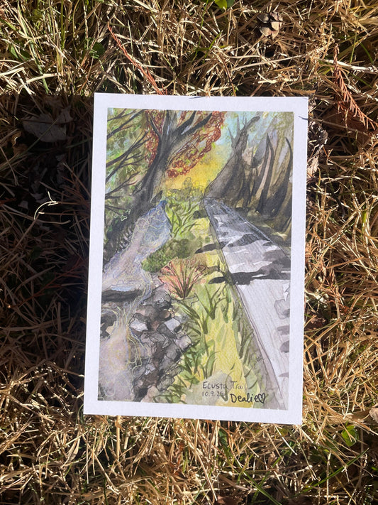 "Creekside": Ecusta Trail postcard